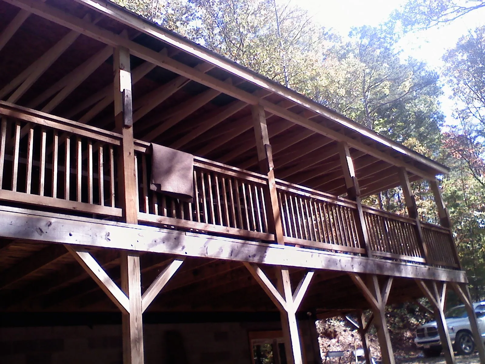 Timber framing under a new elevated porch and deck — Roof Leak Repair in Ellwood City by Roofing Brothers